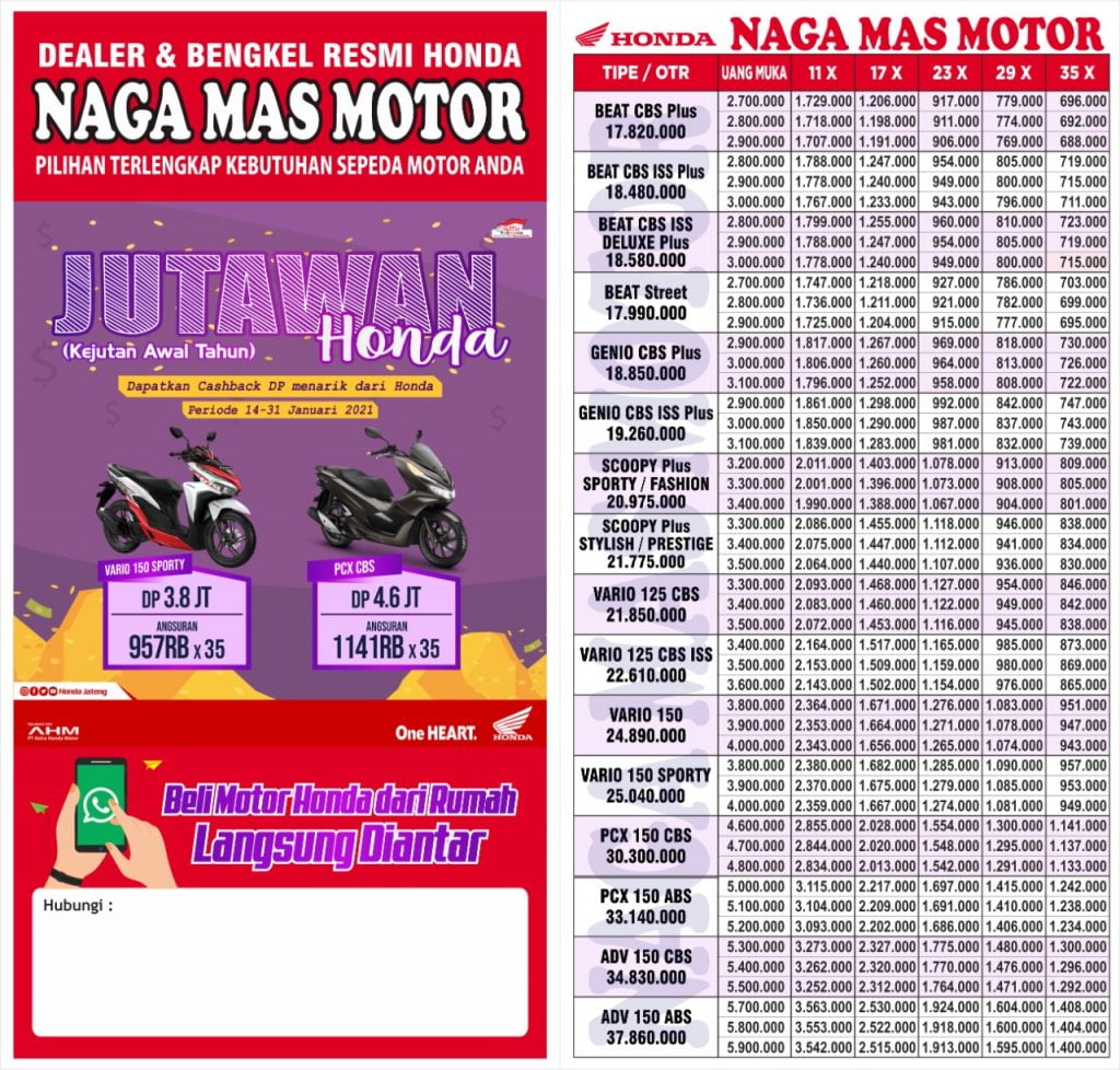 brosur kredit motor honda di sragen