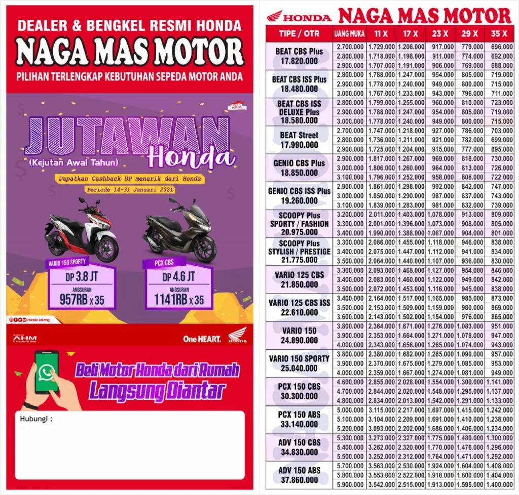 brosur kredit motor honda di sragen